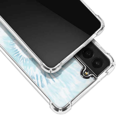 Blue and White Tie Dye Galaxy S21 FE Clear Case